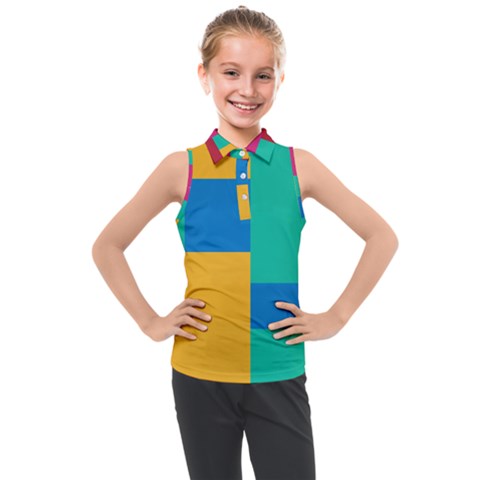 Squares  Kids  Sleeveless Polo Tee by Sobalvarro