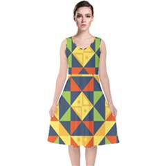 Africa  V-neck Midi Sleeveless Dress  by Sobalvarro