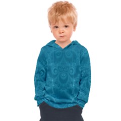 Cerulean Blue Spirals Kids  Overhead Hoodie by SpinnyChairDesigns