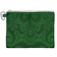 Emerald Green Spirals Canvas Cosmetic Bag (xxl) by SpinnyChairDesigns