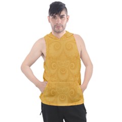 Golden Honey Swirls Men s Sleeveless Hoodie