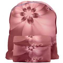 Coral Pink Floral Print Giant Full Print Backpack by SpinnyChairDesigns