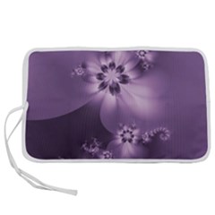 Royal Purple Floral Print Pen Storage Case (l) by SpinnyChairDesigns