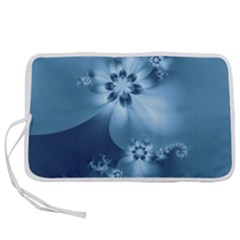 Steel Blue Flowers Pen Storage Case (s) by SpinnyChairDesigns