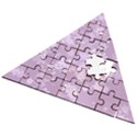 Lavender and White Flowers Wooden Puzzle Triangle View2