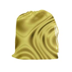 Golden Wave Drawstring Pouch (xl) by Sabelacarlos