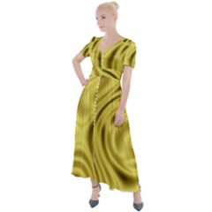 Golden Wave Button Up Short Sleeve Maxi Dress by Sabelacarlos