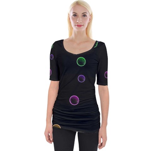 Bubble In Dark 2 Wide Neckline Tee by Sabelacarlos