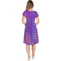 Boho Purple Floral Print Classic Short Sleeve Dress View4