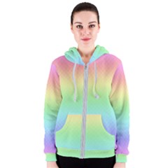 Pastel Rainbow Diamond Pattern Women s Zipper Hoodie by SpinnyChairDesigns