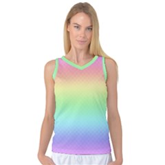 Pastel Rainbow Diamond Pattern Women s Basketball Tank Top by SpinnyChairDesigns