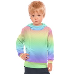 Pastel Rainbow Diamond Pattern Kids  Hooded Pullover by SpinnyChairDesigns