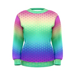 Rainbow Floral Ombre Print Women s Sweatshirt by SpinnyChairDesigns