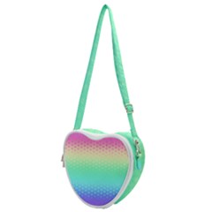 Rainbow Floral Ombre Print Heart Shoulder Bag by SpinnyChairDesigns