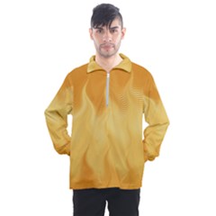 Gold Flame Ombre Men s Half Zip Pullover by SpinnyChairDesigns