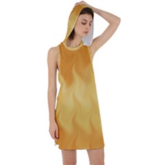 Gold Flame Ombre Racer Back Hoodie Dress by SpinnyChairDesigns