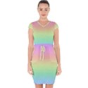 Pastel Rainbow Ombre Capsleeve Drawstring Dress  View1