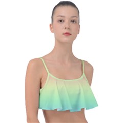 Pastel Rainbow Ombre Frill Bikini Top by SpinnyChairDesigns