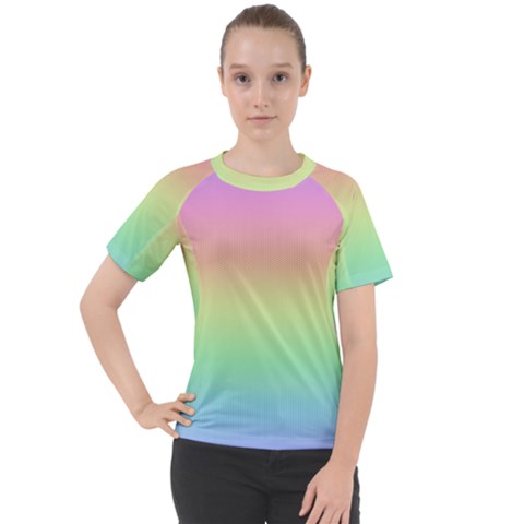 Pastel Rainbow Ombre Women s Sport Raglan Tee by SpinnyChairDesigns