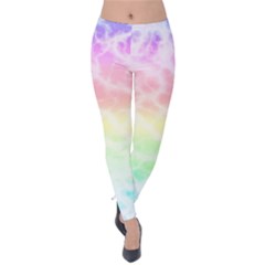 Pastel Rainbow Tie Dye Velvet Leggings by SpinnyChairDesigns