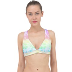 Pastel Rainbow Tie Dye Classic Banded Bikini Top by SpinnyChairDesigns