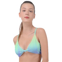 Pastel Rainbow Gradient Knot Up Bikini Top by SpinnyChairDesigns