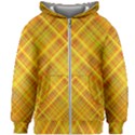 Orange Madras Plaid Kids  Zipper Hoodie Without Drawstring View1