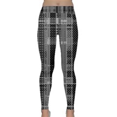 Black Punk Plaid Classic Yoga Leggings by SpinnyChairDesigns