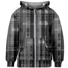 Black Punk Plaid Kids  Zipper Hoodie Without Drawstring by SpinnyChairDesigns