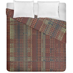 Rust Brown Grunge Plaid Duvet Cover Double Side (california King Size) by SpinnyChairDesigns