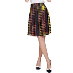 Red Yellow Black Punk Plaid A-line Skirt by SpinnyChairDesigns