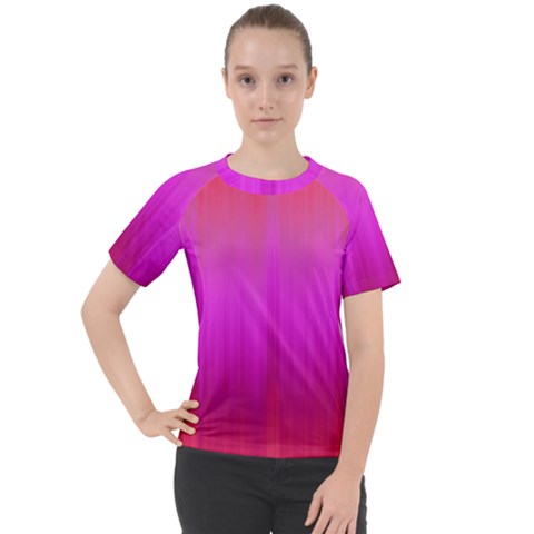 Fuchsia Ombre Color  Women s Sport Raglan Tee by SpinnyChairDesigns