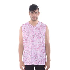 Pink And White Checkered Men s Basketball Tank Top by SpinnyChairDesigns