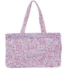 Pink And White Checkered Canvas Work Bag by SpinnyChairDesigns