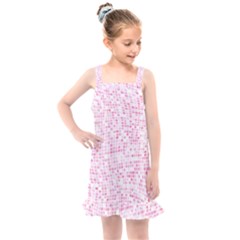 Pink And White Checkered Kids  Overall Dress by SpinnyChairDesigns