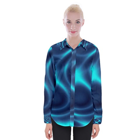 Blue Wave 2 Womens Long Sleeve Shirt by Sabelacarlos