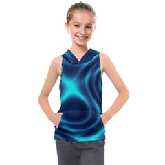 Blue Wave 2 Kids  Sleeveless Hoodie