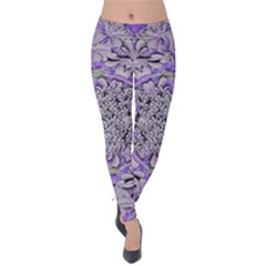 Floral Wreaths In The Beautiful Nature Mandala Velvet Leggings by pepitasart