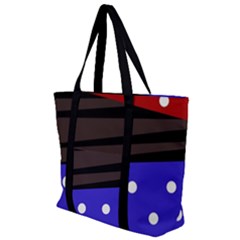 Mixed-lines-dots Black-bg Zip Up Canvas Bag by Casemiro