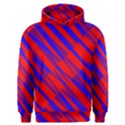 Geometric blocks, blue and red triangles, abstract pattern Men s Overhead Hoodie View1