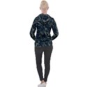 Neon Silhouette Leaves Print Pattern Women s Overhead Hoodie View2