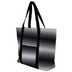 Geometrical Blocks, Rhombus Black And White Pattern Zip Up Canvas Bag by Casemiro