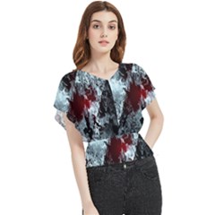 Flamelet Butterfly Chiffon Blouse