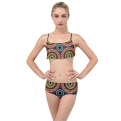 Aztec Multicolor Mandala Layered Top Bikini Set