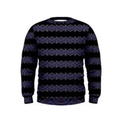 Dark Ornate Nouveau Striped Print Kids  Sweatshirt