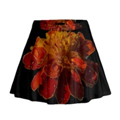 Marigold On Black Mini Flare Skirt by MichaelMoriartyPhotography