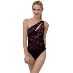 Dark Forest Scene Print To One Side Swimsuit by dflcprintsclothing