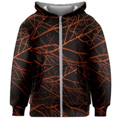 Dark Forest Scene Print Kids  Zipper Hoodie Without Drawstring by dflcprintsclothing