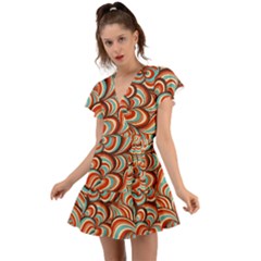 Psychedelic Swirls Flutter Sleeve Wrap Dress by Filthyphil