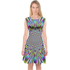 Psychedelic Wormhole Capsleeve Midi Dress by Filthyphil